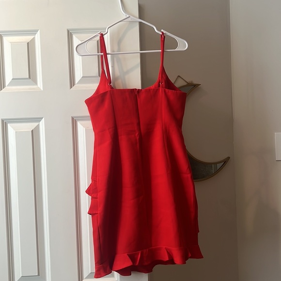 Hello Molly THROUGH THE DARK DRESS RED Ruffle Red Mini Dress - Picture 5 of 7